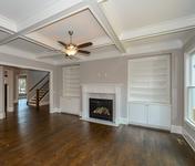 Coffered Ceiling & Built in Bookcases in Family Room in Sandy Springs home built by Waterford